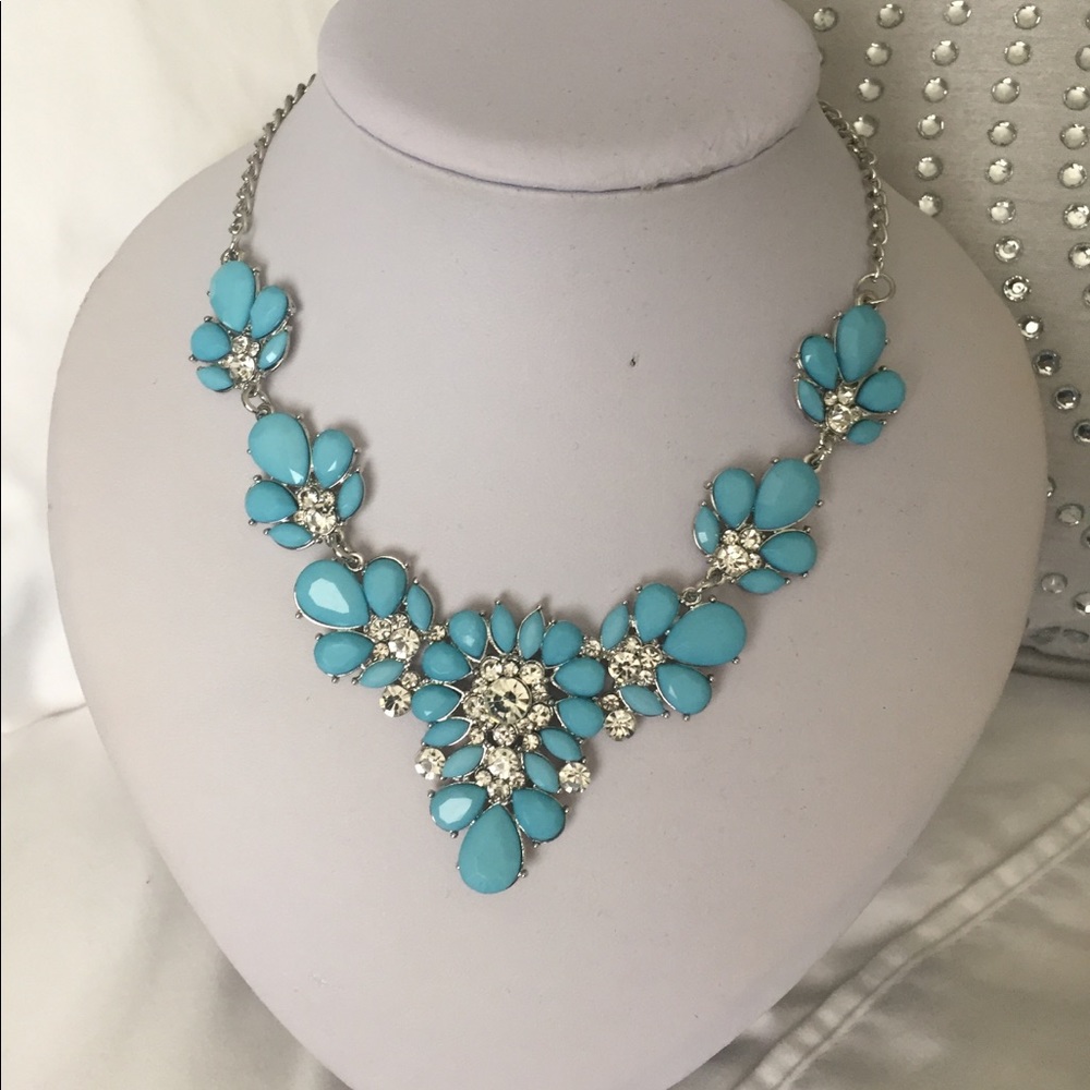 Light blue statement necklace